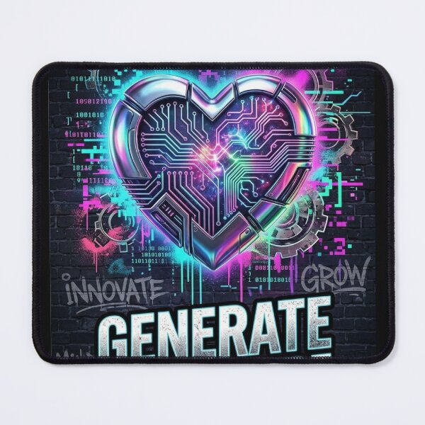 Item preview, Innovate The Future - Retro Cyberpunk Chrome Heart Streetwear designed and sold by Noah-Gallery.