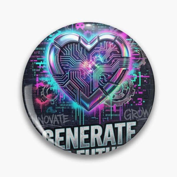 Item preview, Innovate The Future - Retro Cyberpunk Chrome Heart Streetwear designed and sold by Noah-Gallery.