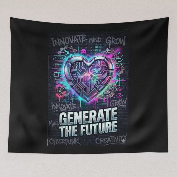 Item preview, Innovate The Future - Retro Cyberpunk Chrome Heart Streetwear designed and sold by Noah-Gallery.