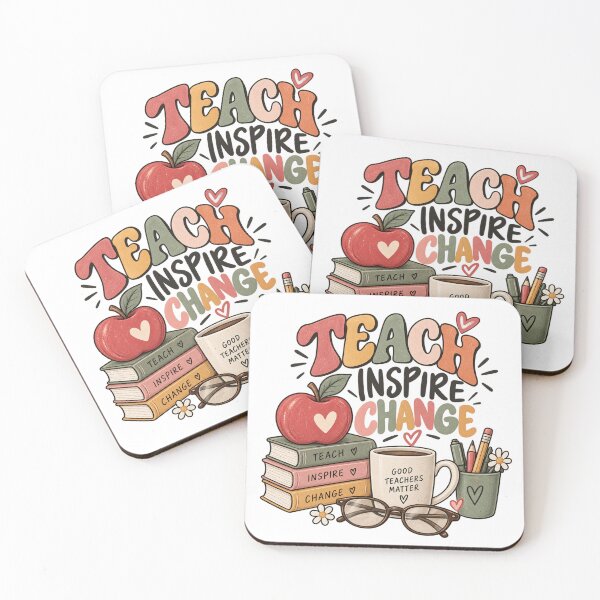 Item preview, Teach Inspire Change – Good Teachers Matter Retro Teacher Design designed and sold by 1DreamerShop.