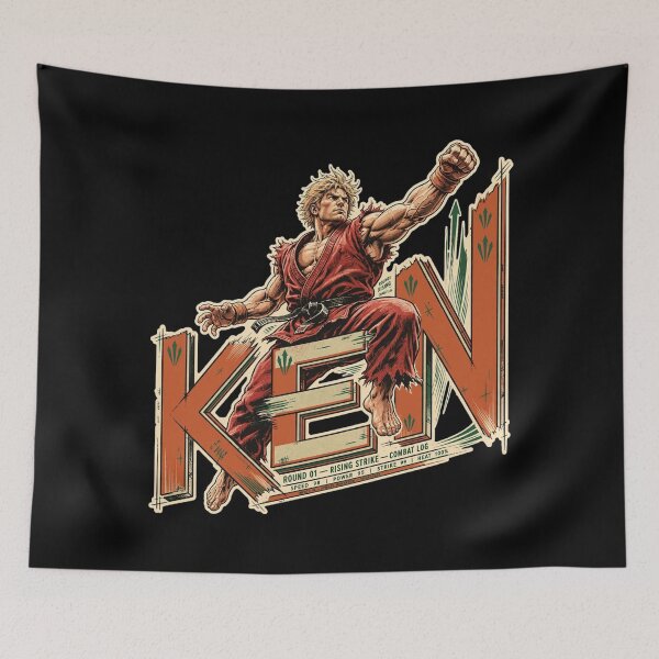 Item preview, Ken Masters Street Fighter Design, Ken Master of Flame Artwork, Street Fighter Ken Graphic, Ken Hadoken Shoryuken, World Warrior, Fighting Game Art, Martial Arts Gamer Gift, Capcom Fan Art designed and sold by Typologystudios.