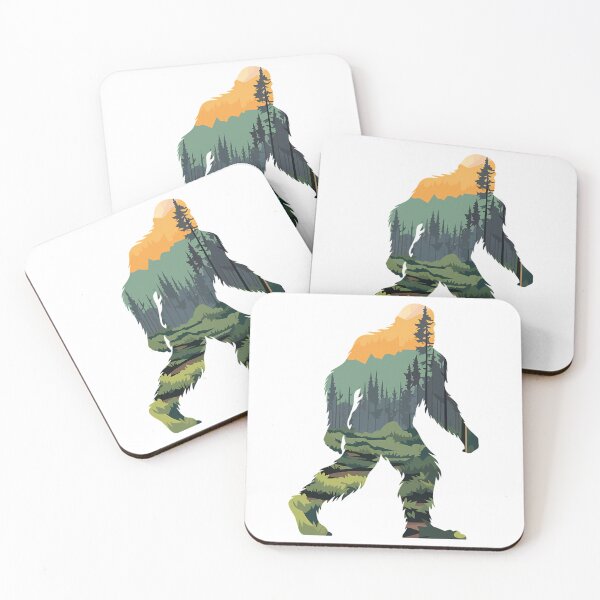 Item preview, Bigfoot Silhouette With Scenic Forest  Mountain Sunset designed and sold by ForRealSerial.