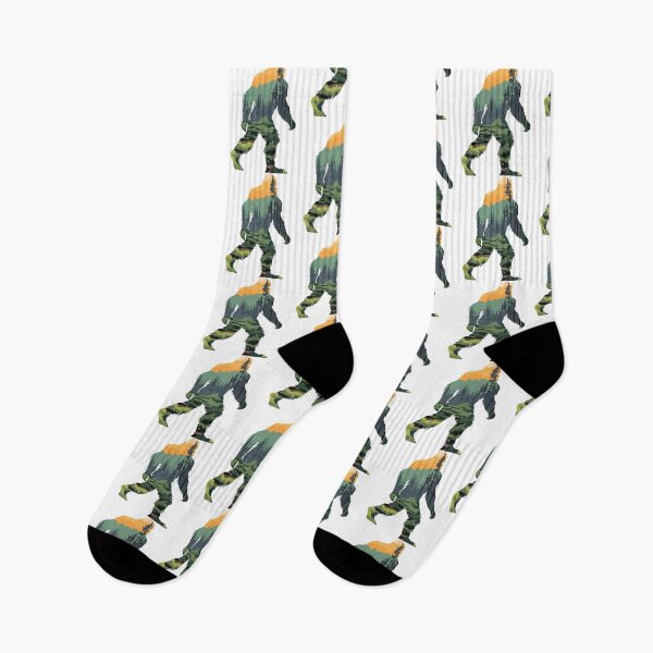 Item preview, Bigfoot Silhouette With Scenic Forest  Mountain Sunset designed and sold by ForRealSerial.