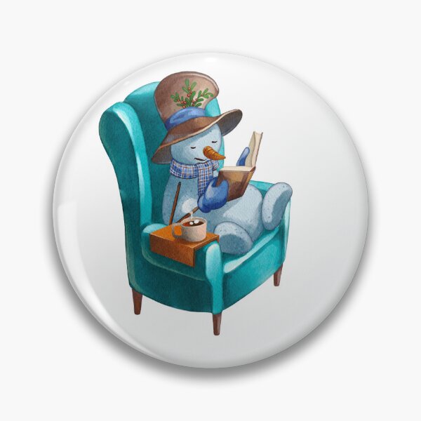 Item preview, Cozy Christmas Snowman Reading a Book in an Armchair – Winter Illustration designed and sold by Ms. Iryna.