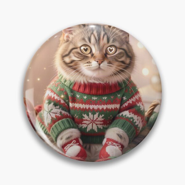 Item preview, Ultra Cute Fat Tabby Cat Christmas Sweater Art Print designed and sold by Topmission Tech Limited.