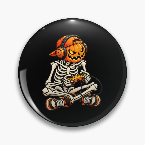 Item preview, Gamer Skeleton Pumpkin Head Halloween Fun designed and sold by Dmo3HarkoArt.