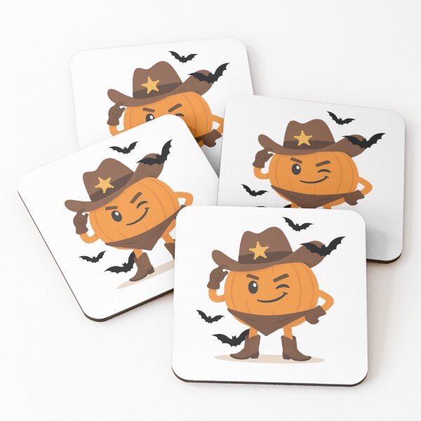 Item preview, Halloween Cowboy Pumpkin with Bats Spooky Western Design designed and sold by iamKRUK.