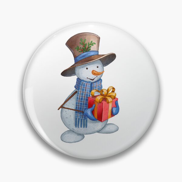 Item preview, Christmas Snowman Holding a Gift Box – Winter Holiday Illustration designed and sold by Ms. Iryna.