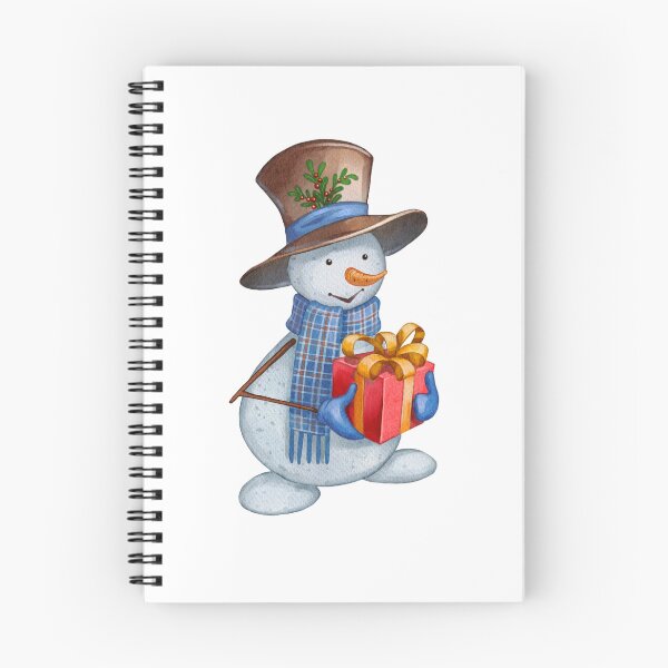 Item preview, Christmas Snowman Holding a Gift Box – Winter Holiday Illustration designed and sold by Ms. Iryna.
