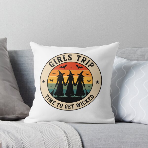 Item preview, Girls Trip Time To Get Wicked Halloween Witches Friends Ladies designed and sold by SkeletonsDanger.