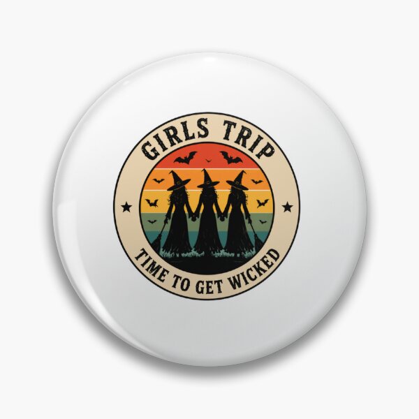 Item preview, Girls Trip Time To Get Wicked Halloween Witches Friends Ladies designed and sold by SkeletonsDanger.