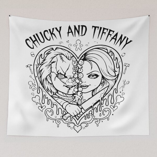 Item preview, Chucky and Tiffany Horror Couple Valentines Vintage Graphic  designed and sold by Brexmore3.