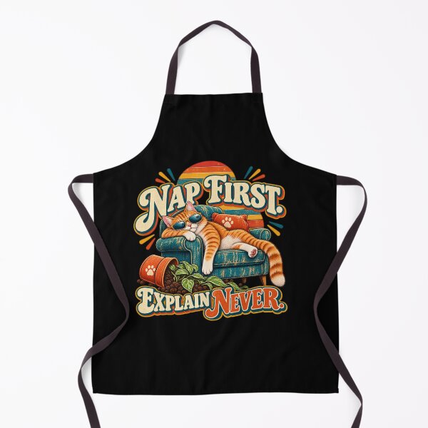 Item preview, Nap First Explain Never – Funny Retro Cat designed and sold by Tadeusz1.