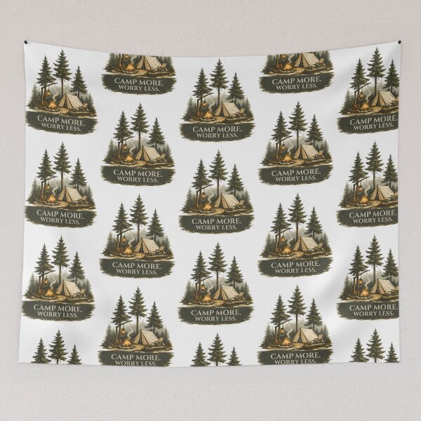 Item preview, Camp More Worry Less Camping Shirt designed and sold by ForRealSerial.