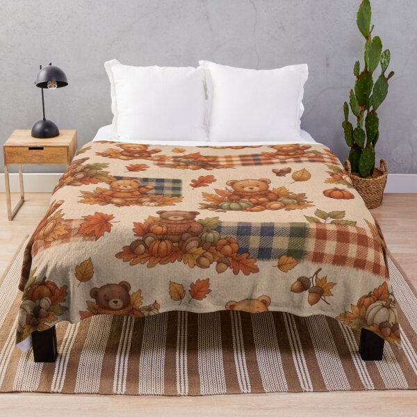 Item preview, Autumn Teddy Bear Pattern / Fall Pumpkin Aesthetic / Thanksgiving Best Selling / Fall Decors / Decorations/ Pillow Cases, Blankets , Socks Phone Case Mug designed and sold by TeenLake.