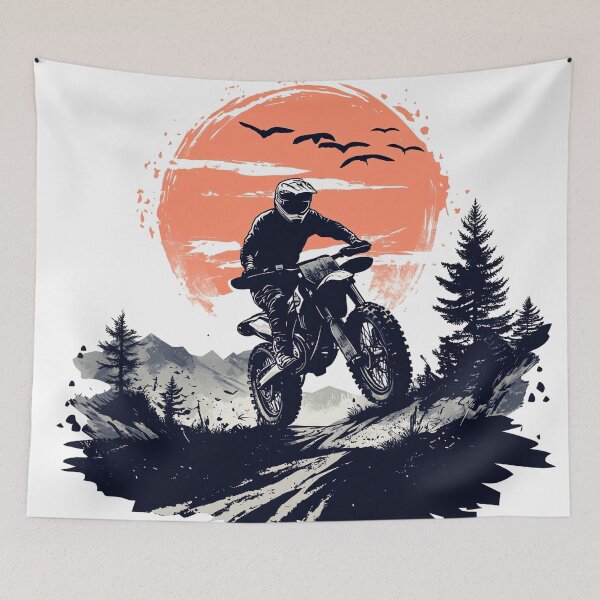 Item preview, Vintage Motocross Sunset Rider - Off-Road Dirt Bike Graphic Tee designed and sold by CreativeNest Prints.