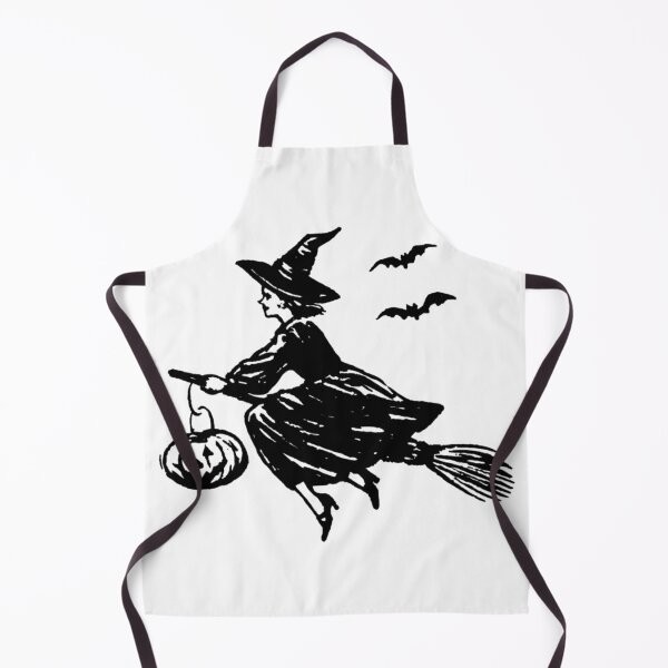 Item preview, Vintage Silhouette Witch Flying on Broomstick with Jack-o'-Lantern designed and sold by Emily Waters.