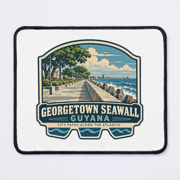 Item preview, Georgetown Seawall Guyana City Paths Along The Atlantic Travel Landmark Souvenir designed and sold by Star3NowForMe.
