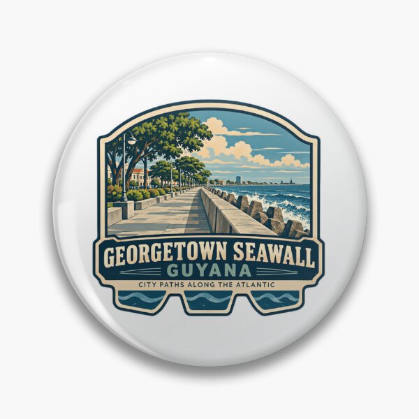 Item preview, Georgetown Seawall Guyana City Paths Along The Atlantic Travel Landmark Souvenir designed and sold by Star3NowForMe.