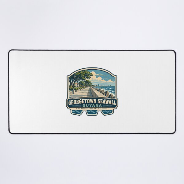 Item preview, Georgetown Seawall Guyana City Paths Along The Atlantic Travel Landmark Souvenir designed and sold by Star3NowForMe.