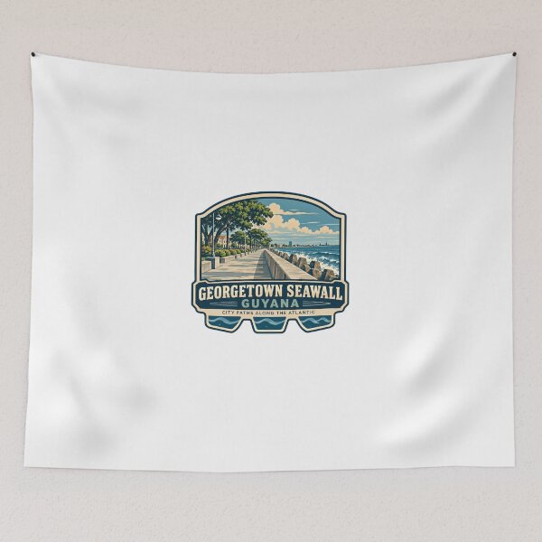 Item preview, Georgetown Seawall Guyana City Paths Along The Atlantic Travel Landmark Souvenir designed and sold by Star3NowForMe.