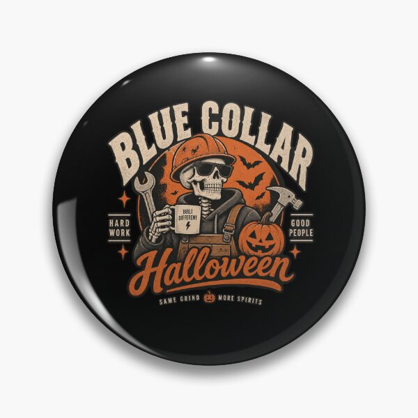 Item preview, Blue Collar Halloween Skeleton – Funny Hard Work Spooky Season Design designed and sold by 1DreamerShop.