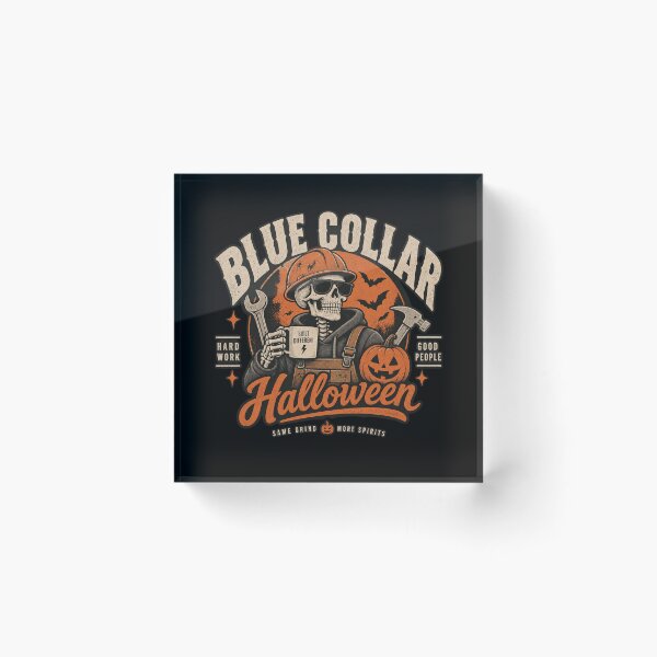 Item preview, Blue Collar Halloween Skeleton – Funny Hard Work Spooky Season Design designed and sold by 1DreamerShop.
