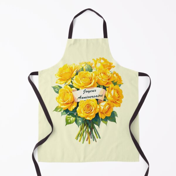 Item preview, Joyeux Anniversaire with Yellow Rose Bouquet – French Birthday Greeting designed and sold by EmeraldeaArt.