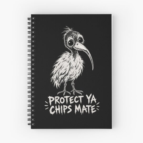 Item preview, Protect Ya Chips Mate Creepy Cute Bin Chicken White Ibis Aussie Humor designed and sold by Yellowriversss.