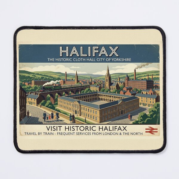 Item preview, Halifax, Yorkshire Travel Poster designed and sold by ArtworkNorth.