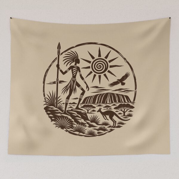 Item preview, Outback Stickman Hunter - Vintage Safari Sun & Wildlife T-Shirt designed and sold by JonelCrafts.
