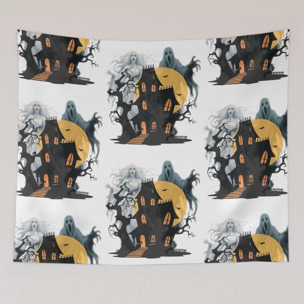Item preview, Halloween Haunted House with Ghosts Spooky Horror Design designed and sold by iamKRUK.