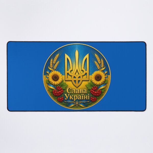 Item preview, Slava Ukraini — Ukrainian Tryzub Emblem with Sunflowers designed and sold by The Digital Compass.