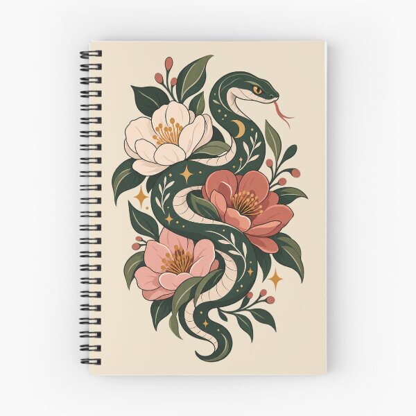 Item preview, Serpiente floral botánica designed and sold by Glottopia.