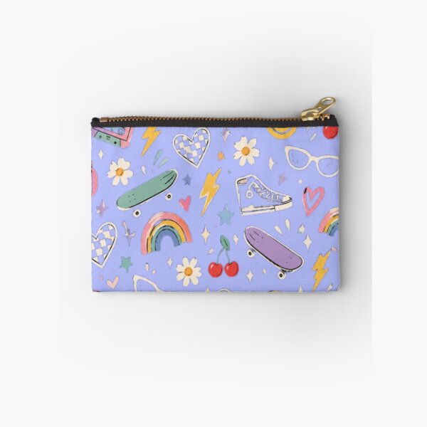 Item preview, Retro 90s Cool Doodle Pattern – Skateboard, Sneakers & Smiley designed and sold by Mellowmint-art.