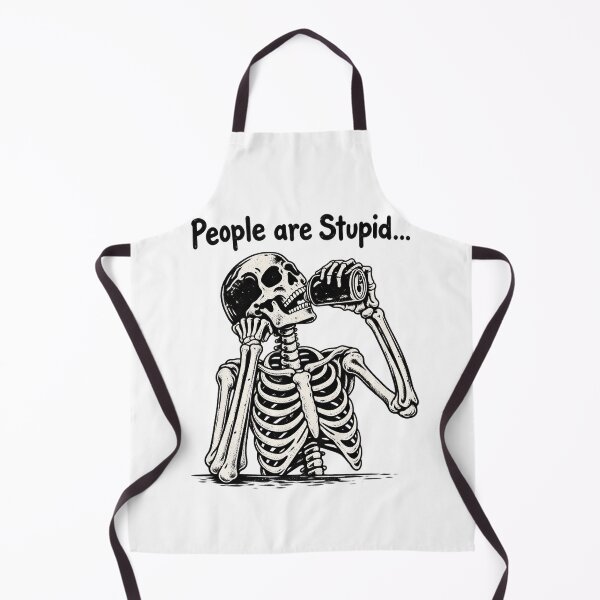 Item preview, People Are Stupid Sarcastic Skeleton Drinking Soda Can Retro Humor Design designed and sold by SmithOscarShop.