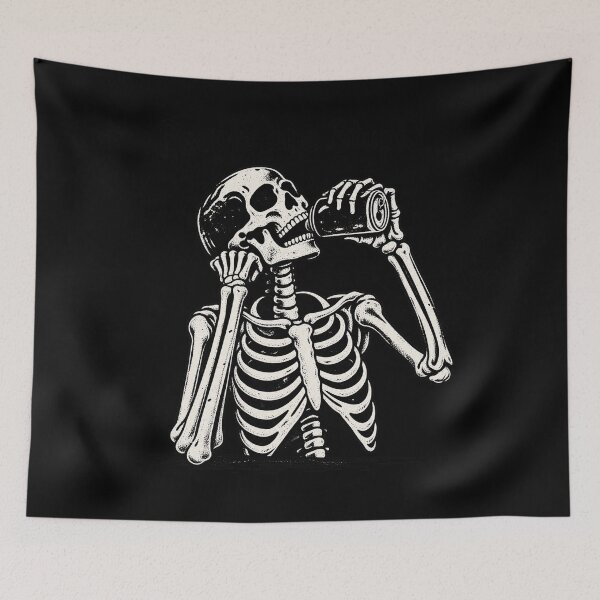 Item preview, People Are Stupid Sarcastic Skeleton Drinking Soda Can Retro Humor Design designed and sold by SmithOscarShop.