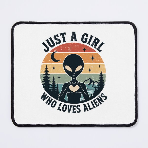 Item preview, Just A Girl Who Loves Aliens Extraterrestrial UFO Space Fan designed and sold by SkeletonsDanger.