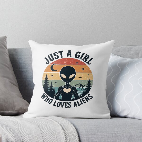 Item preview, Just A Girl Who Loves Aliens Extraterrestrial UFO Space Fan designed and sold by SkeletonsDanger.