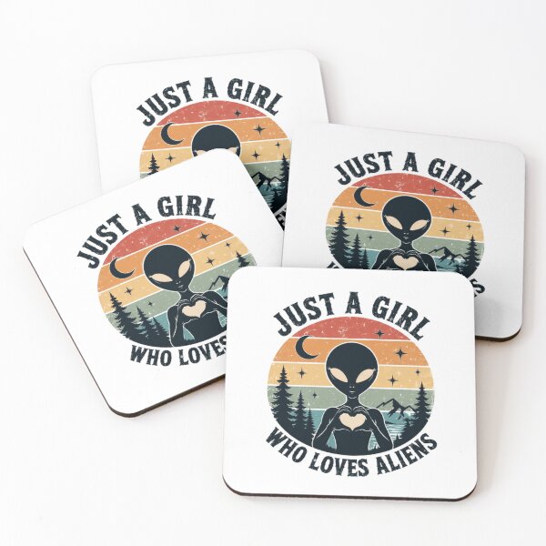 Item preview, Just A Girl Who Loves Aliens Extraterrestrial UFO Space Fan designed and sold by SkeletonsDanger.