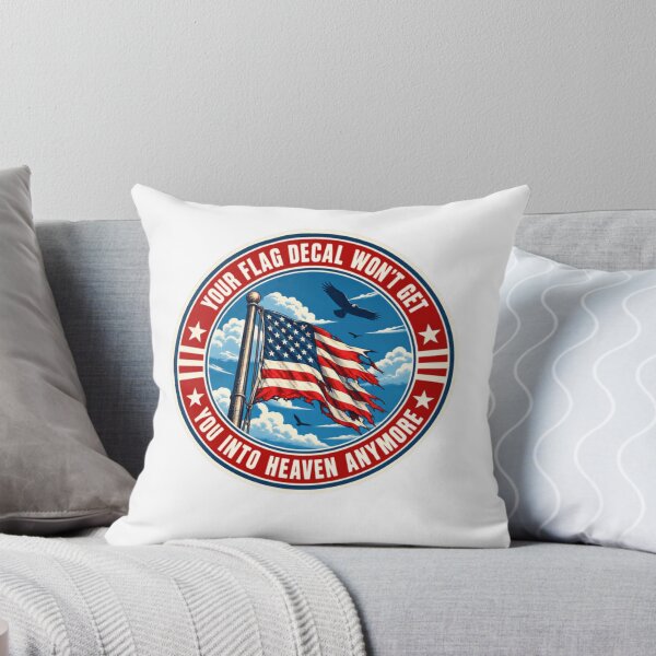Item preview, Your Flag Decal Won't Get You Into Heaven Anymore American Commentary Patriotism Critique Spiritual Statement designed and sold by SkeletonsDanger.