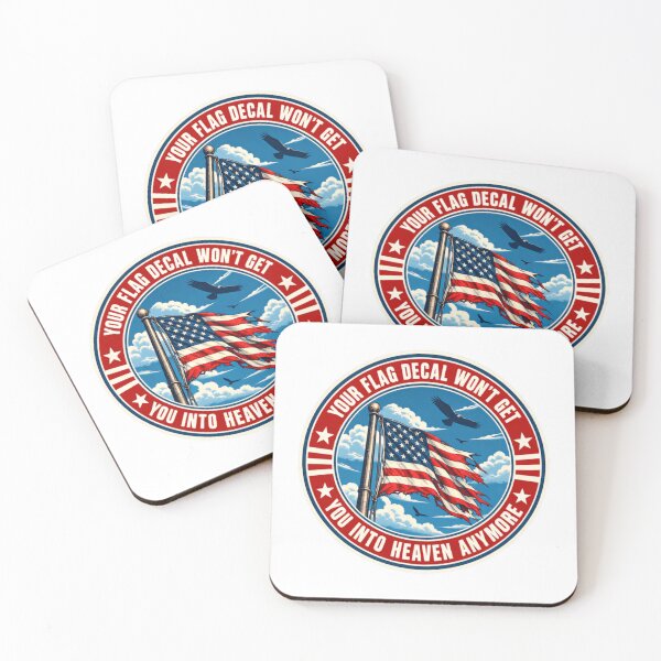 Item preview, Your Flag Decal Won't Get You Into Heaven Anymore American Commentary Patriotism Critique Spiritual Statement designed and sold by SkeletonsDanger.