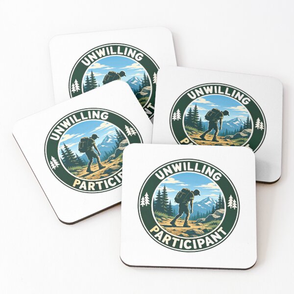 Item preview, Unwilling Participant Funny Hiking Outdoors Hiker Camper designed and sold by SkeletonsDanger.
