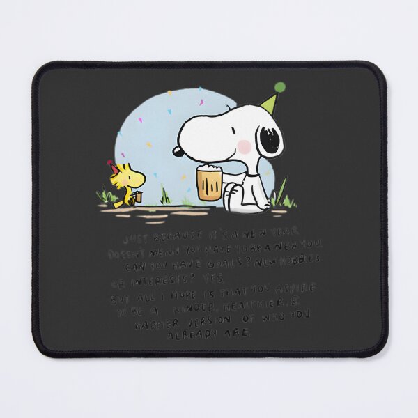 Item preview, Snoopy Celebrates a Kinder, Healthier, and Happier New Year Design designed and sold by clockneck.