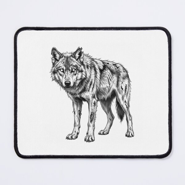 Item preview, Zombie Wolf Halloween Spooky Undead Animal Pencil Art designed and sold by Whimzu.