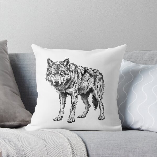 Item preview, Zombie Wolf Halloween  Spooky Undead Animal Pencil Art  designed and sold by Whimzu.