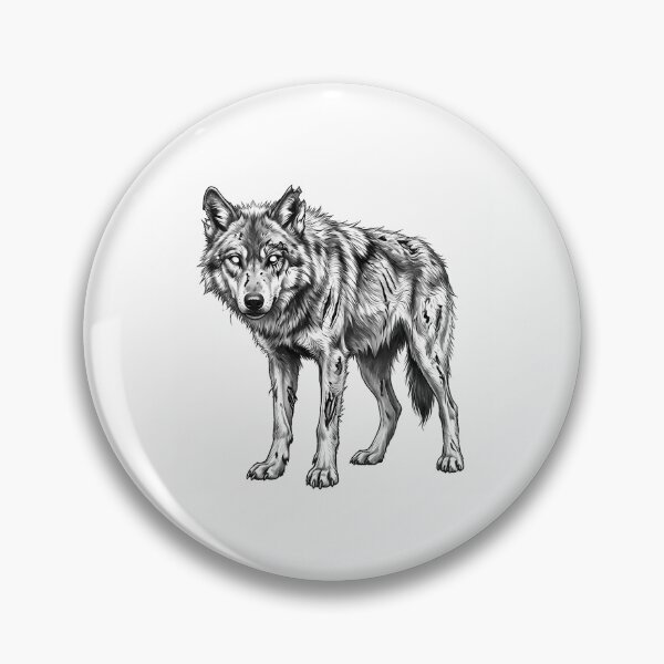 Item preview, Zombie Wolf Halloween  Spooky Undead Animal Pencil Art  designed and sold by Whimzu.