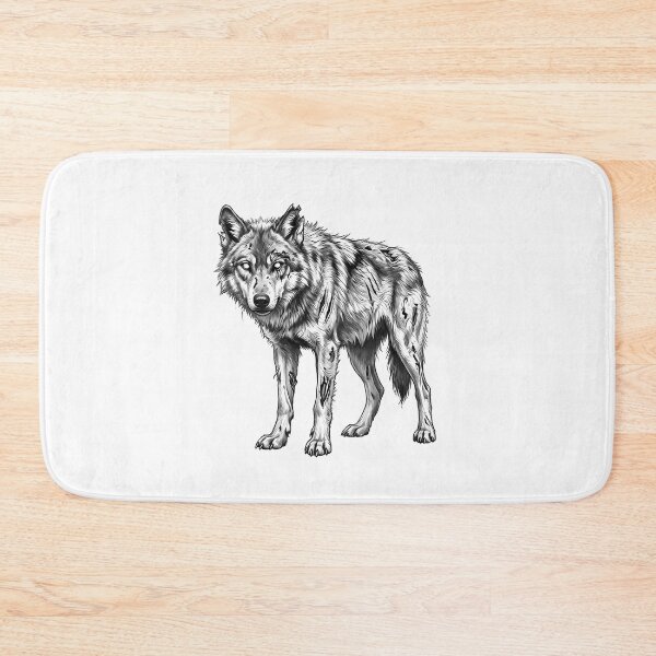 Item preview, Zombie Wolf Halloween  Spooky Undead Animal Pencil Art  designed and sold by Whimzu.