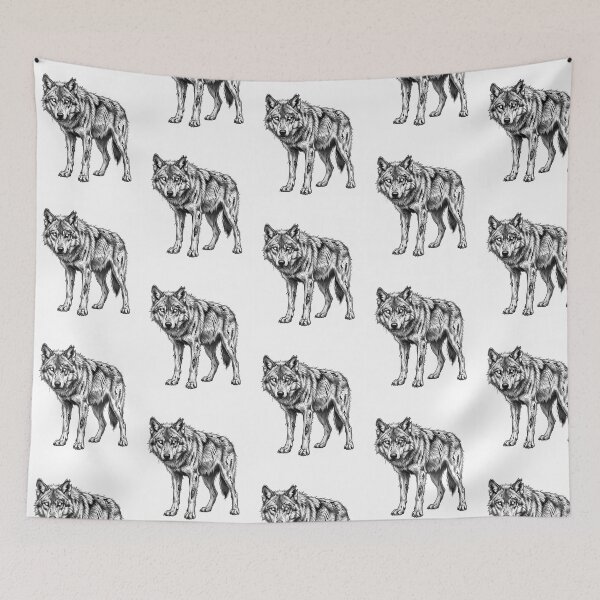 Item preview, Zombie Wolf Halloween  Spooky Undead Animal Pencil Art  designed and sold by Whimzu.