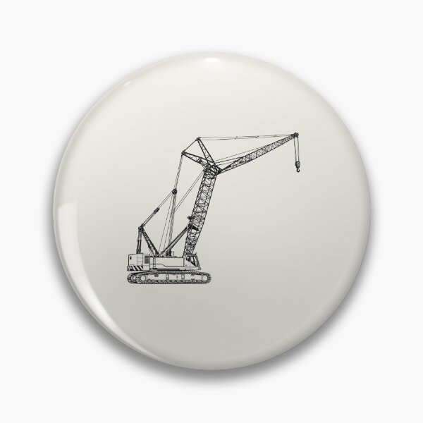 Item preview, Crawler Crane Line Art – Lattice Boom Construction Crane designed and sold by ElceMare.